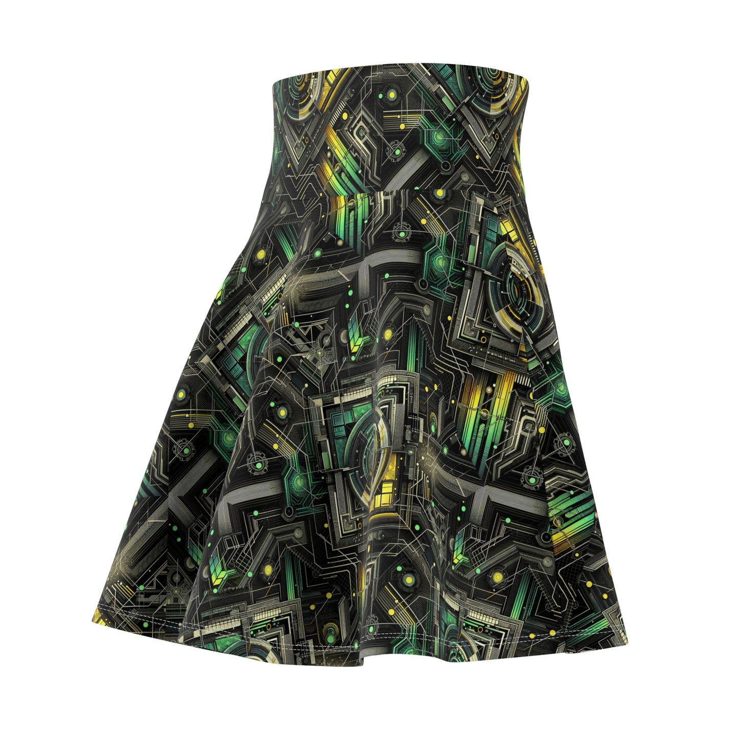 Tech Noir Graphics Tech-Inspired Streetwear Women's Skater Skirt - 8404 Design-57
