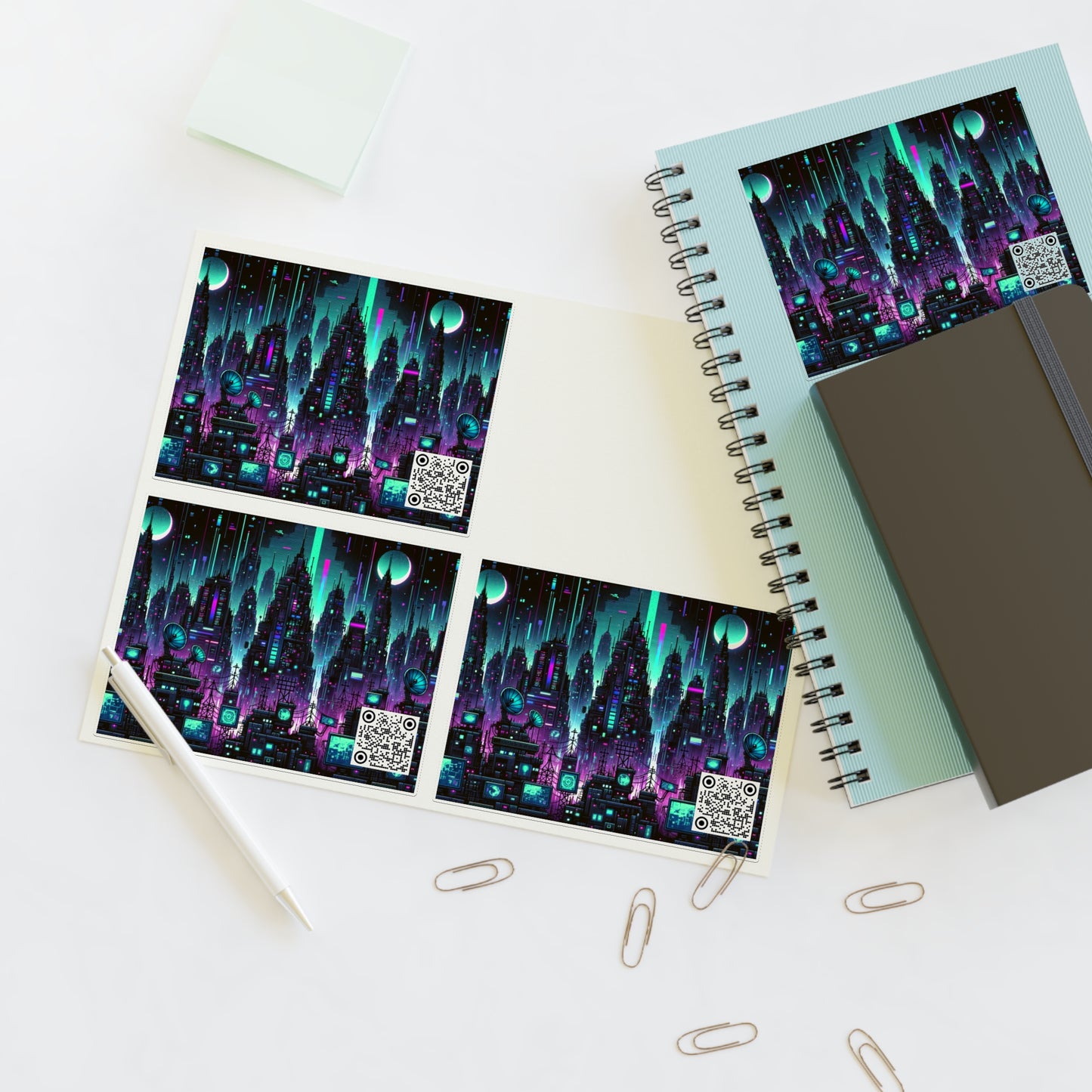 Tech Noir Graphics Futuristic Cyberpunk Sticker Sheets - 8404 Design-54