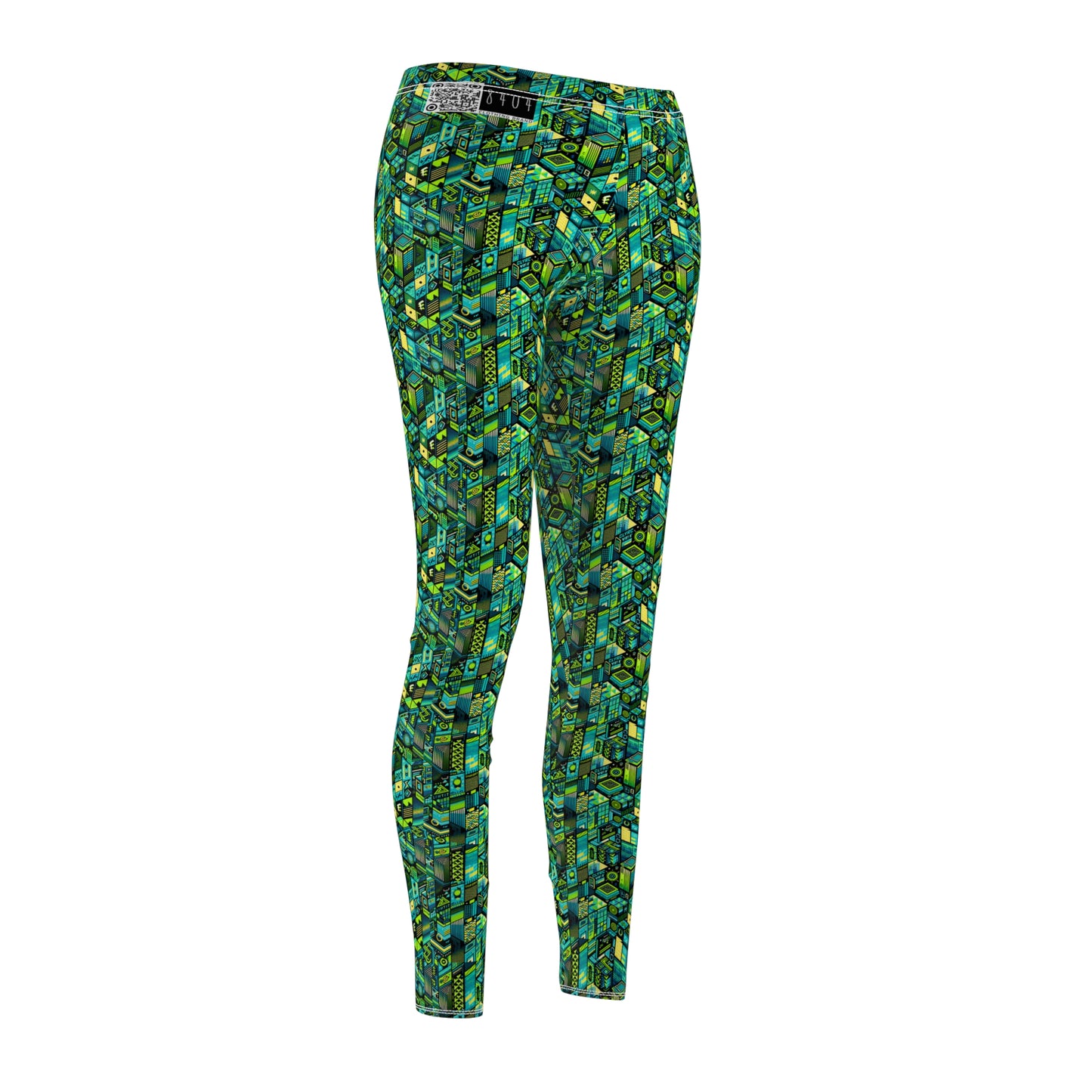 Tech-Infused Neon Tech-Forward Streetwear Women's Cut & Sew Casual Leggings - 8404 Design-61