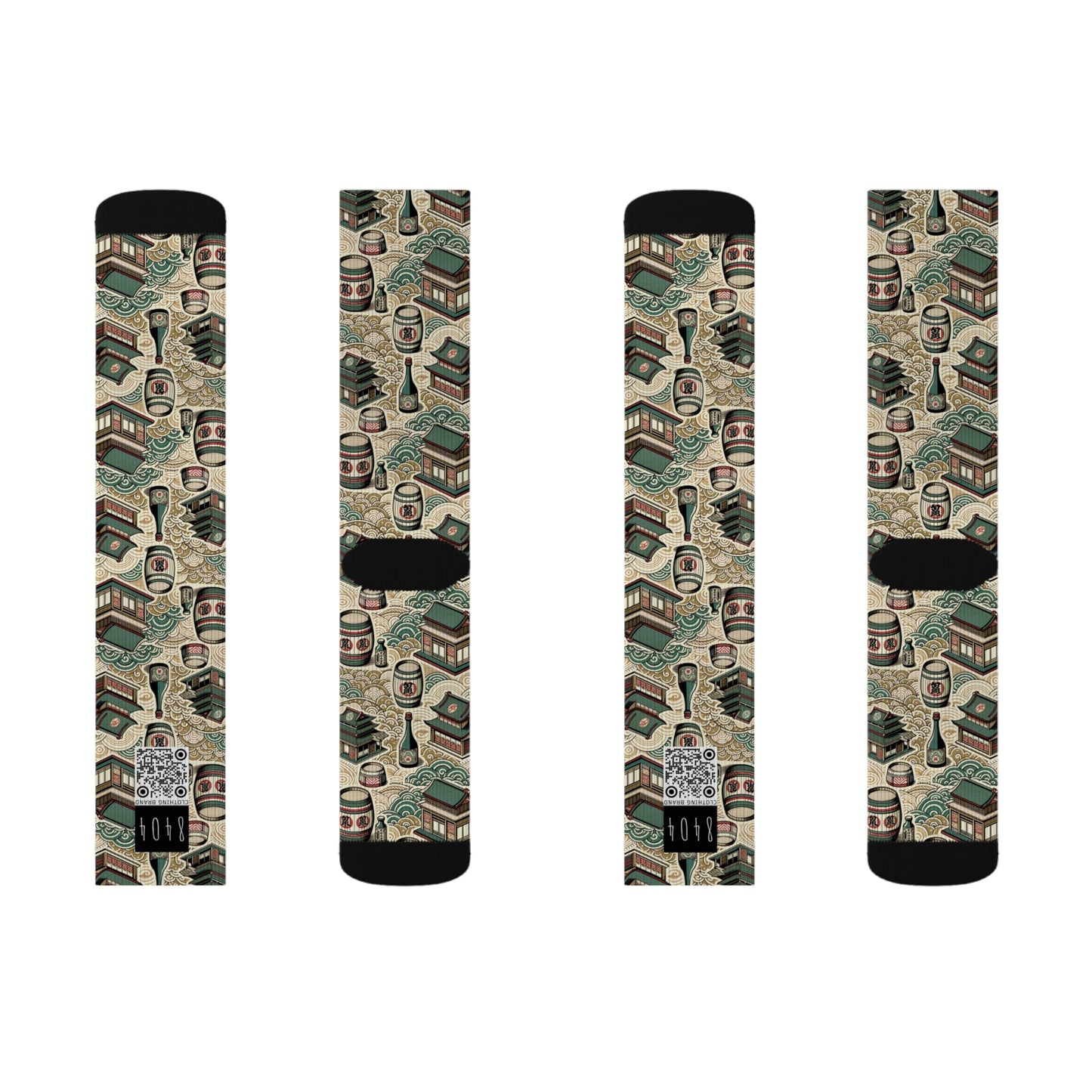 Cultural Artisanal Fusion Contemporary Cultural Elegance Sublimation Socks - 8404 Design-68