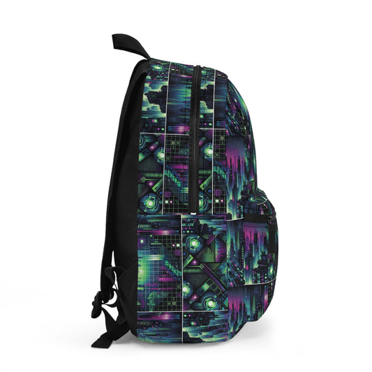 Tech Noir Aesthetics Tech-Forward Urban Dystopia Backpack - 8404 Design-54