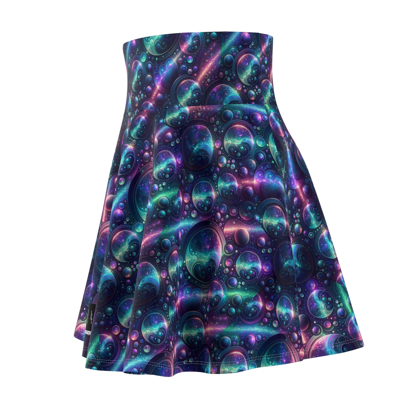 Iridescent Tech Fusion Tech-Forward Streetwear Women's Skater Skirt - 8404 Design-51