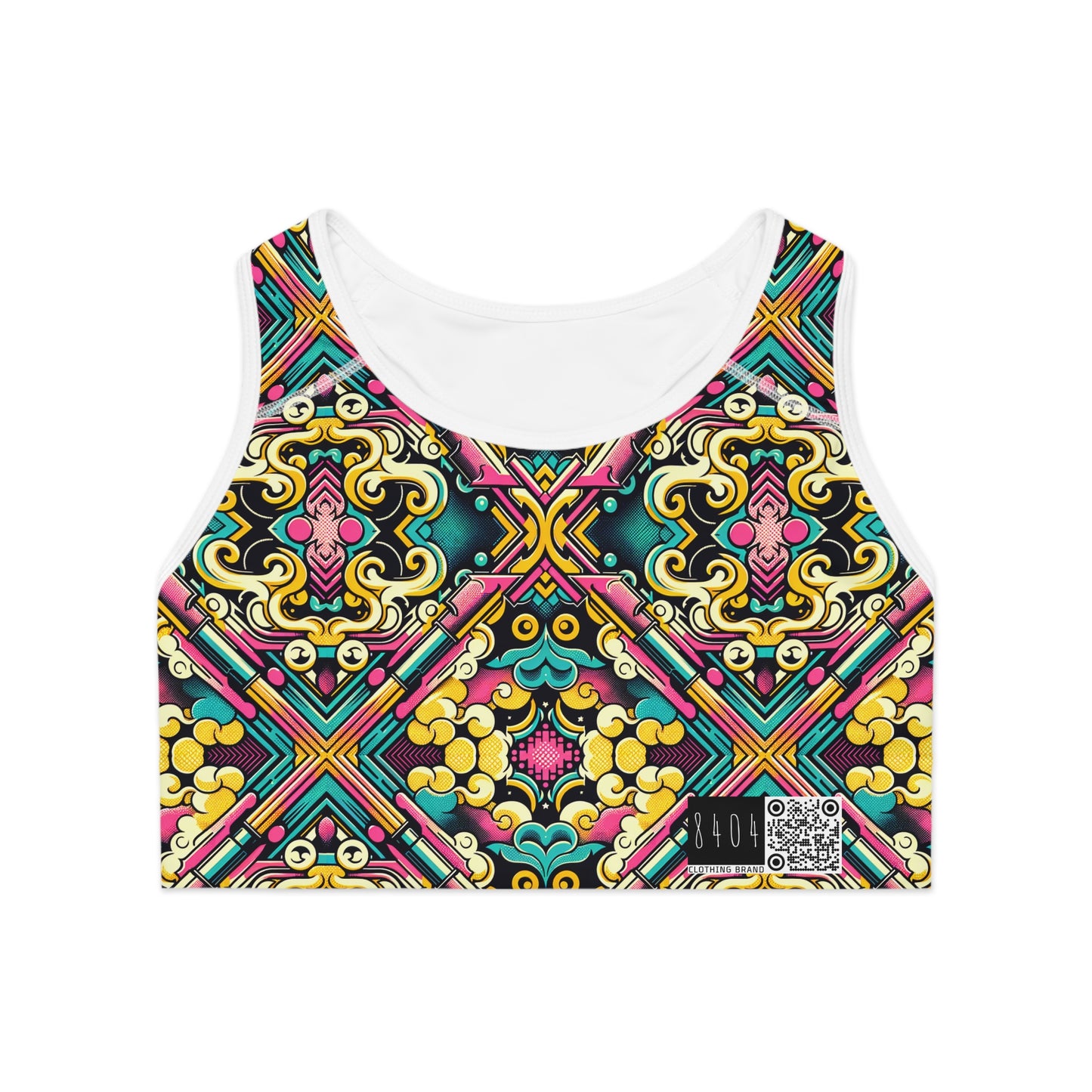 Neon Pop Art Revival Pop Culture Retro Sports Bra - 8404 Design-59