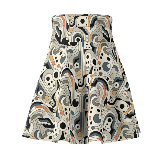 Modern Minimalism Minimalist Tech Women's Skater Skirt - 8404 Design-60