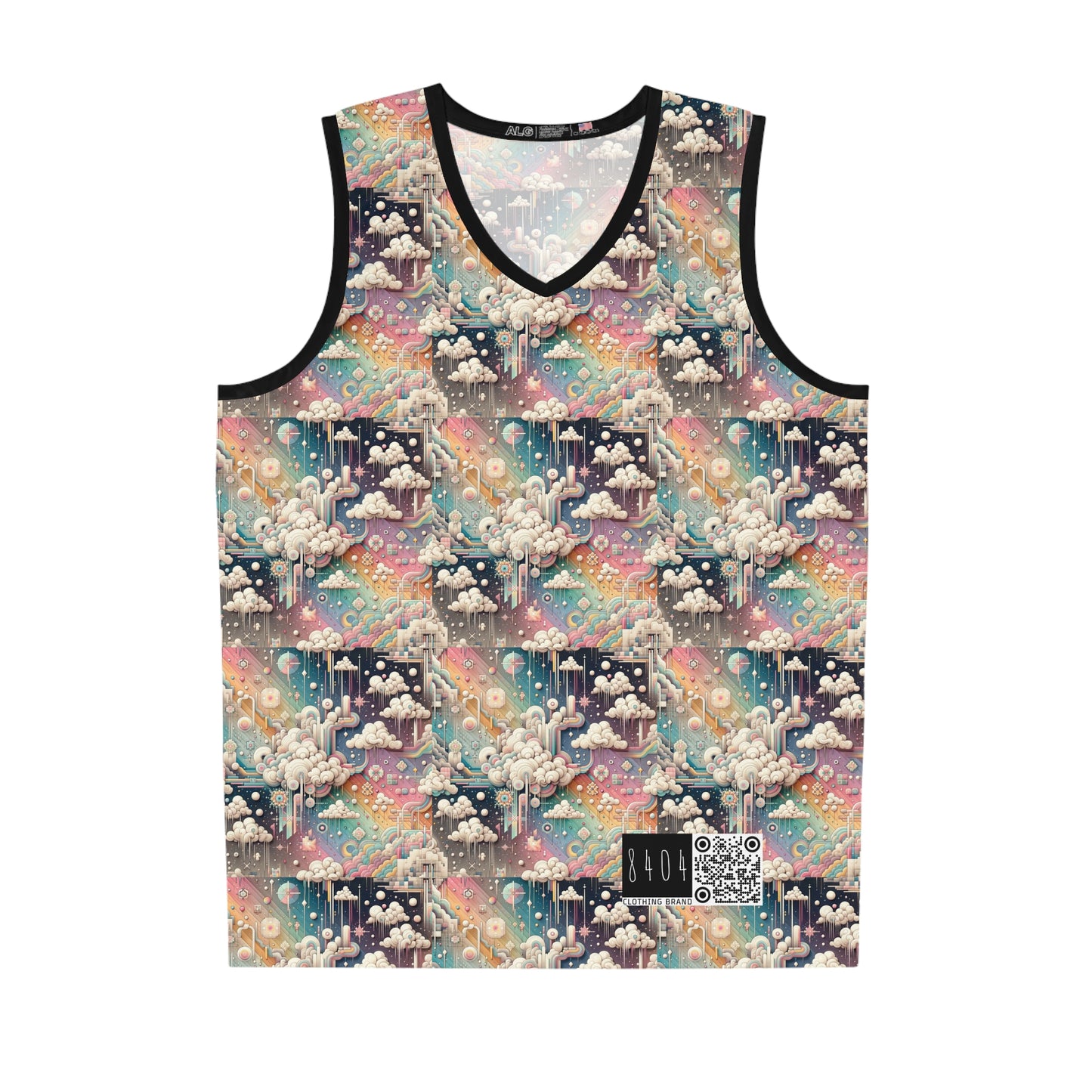 Digital Dreamland Whimsical and Nostalgic Streetwear With a Digital Twist Basketball Jersey - 8404 Design-52