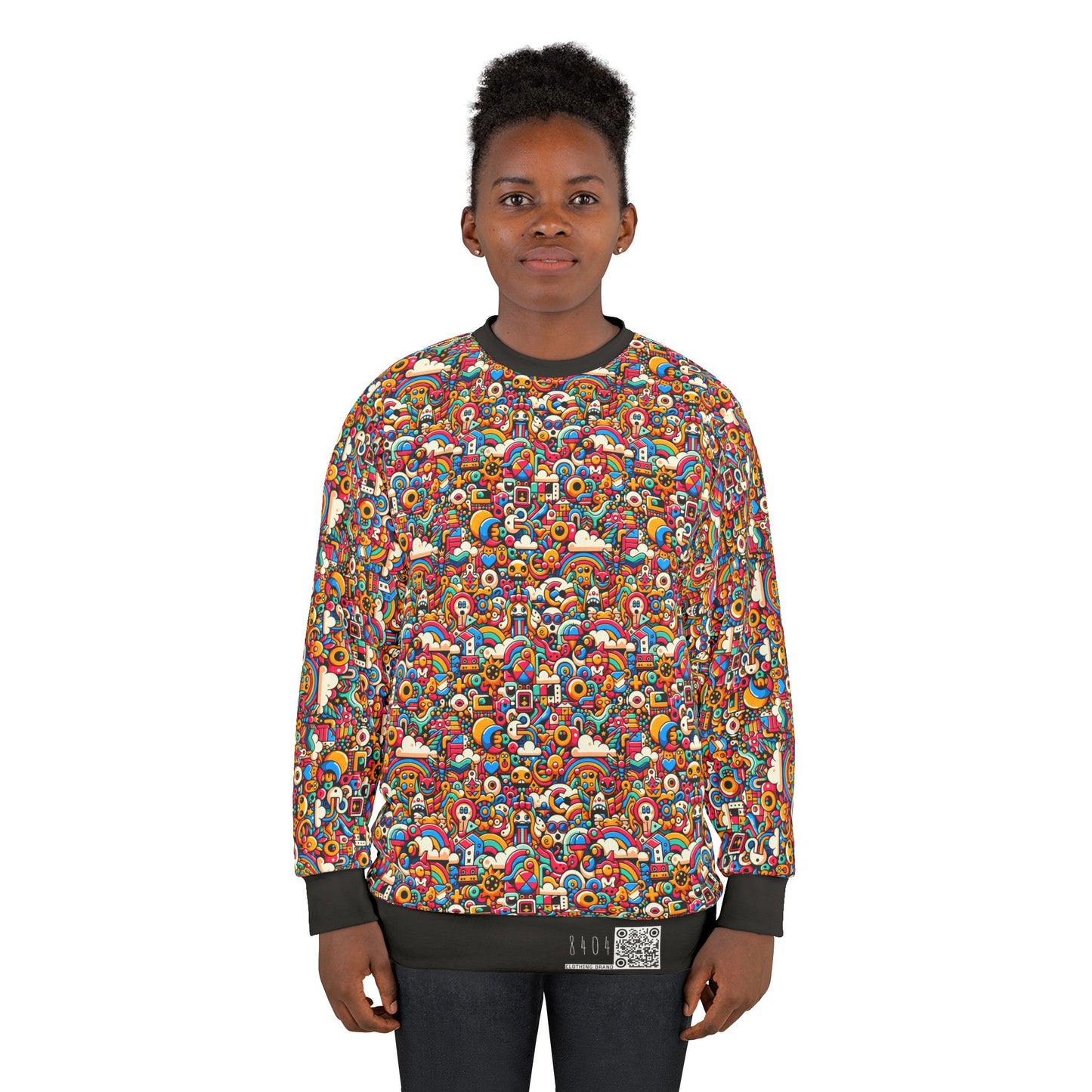 Neon Pop Playful Pop Culture Mashup Sweatshirt - 8404 Design-62