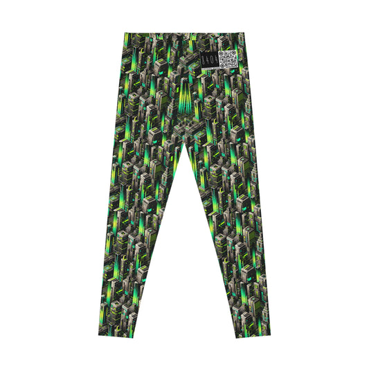 Digital Rebellion Tech-Forward Streetwear Stretch Leggings - 8404 Design-63