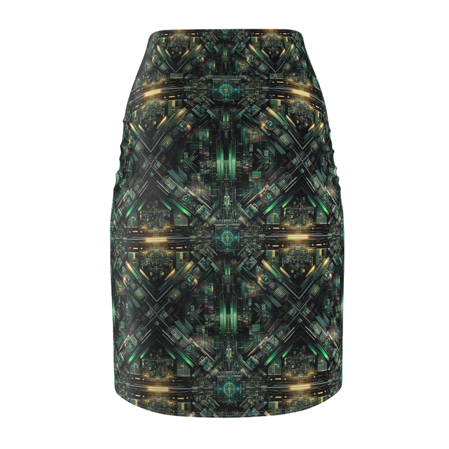 Tech Noir Graphics Tech-Inspired Streetwear Women's Pencil Skirt - 8404 Design-56