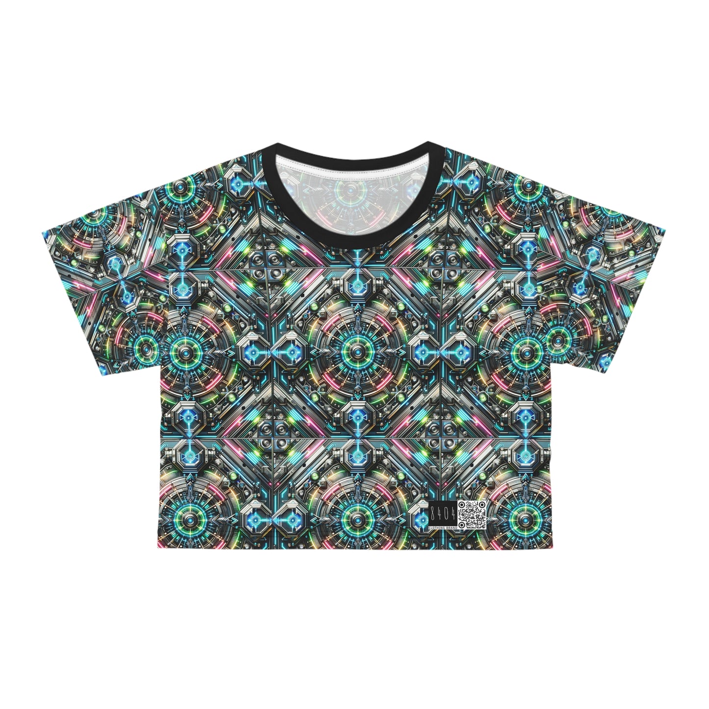 Tech-Infused Futurism Futuristic Tech Crop Tee - 8404 Design-53