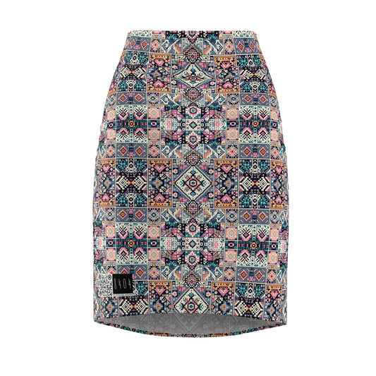 Digital Artisanal Fusion Digital Artisanal Women's Pencil Skirt - 8404 Design-65