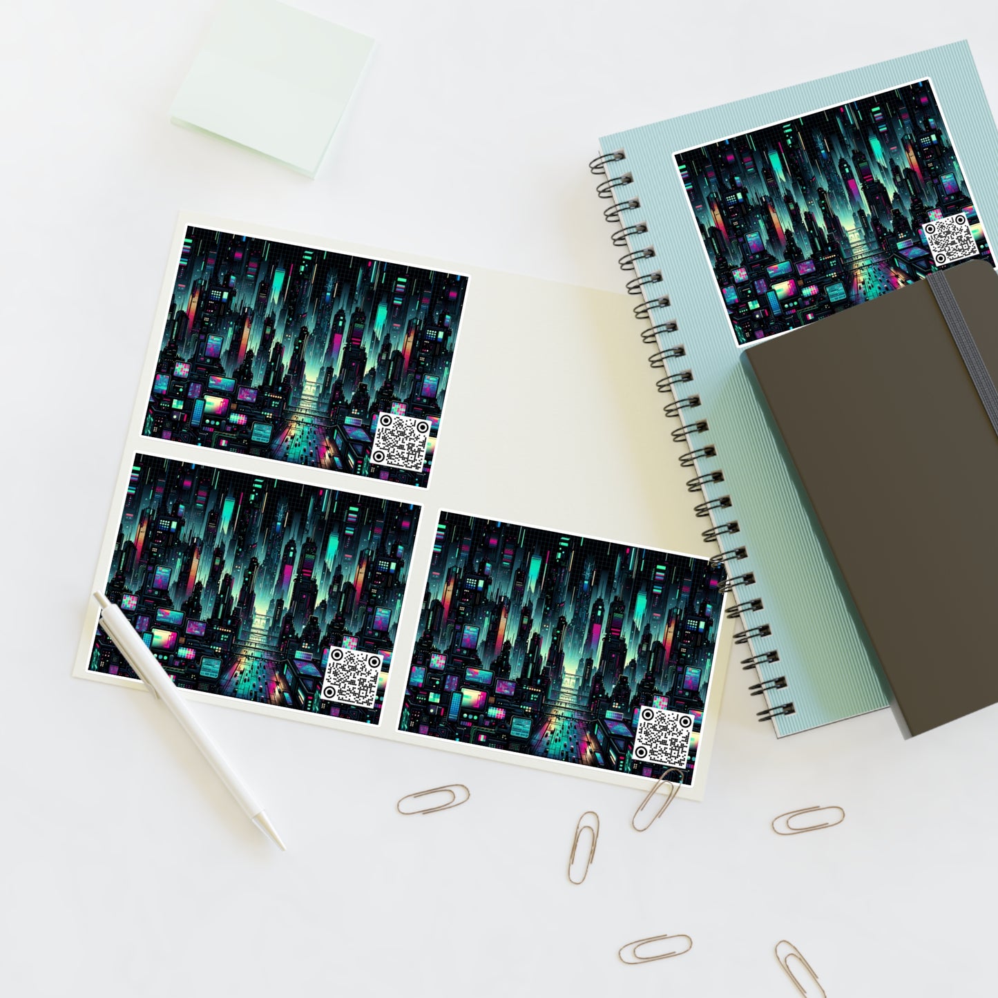 Tech Noir Graphics Cyberpunk Tech Aesthetic Sticker Sheets - 8404 Design-57