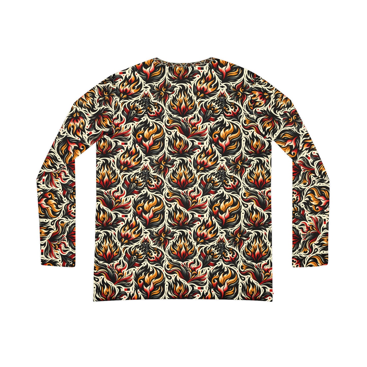 Fire & Flames Bold Streetwear Statement Women's Long Sleeve V-Neck Shirt - 8404 Design-57