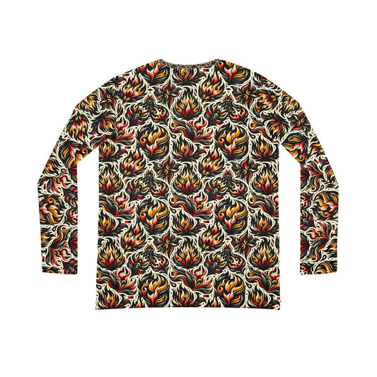 Fire & Flames Bold Streetwear Statement Women's Long Sleeve V-Neck Shirt - 8404 Design-57
