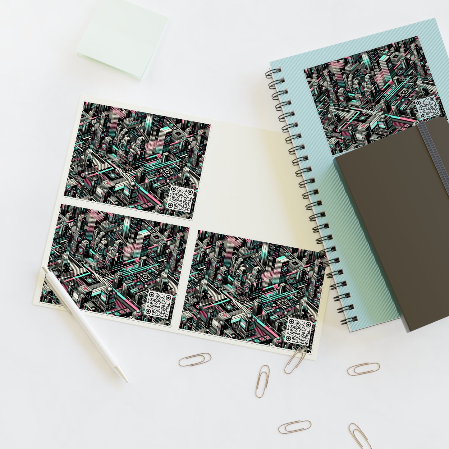 Digital Dreamland Tech-Inspired Streetwear Sticker Sheets - 8404 Design-51