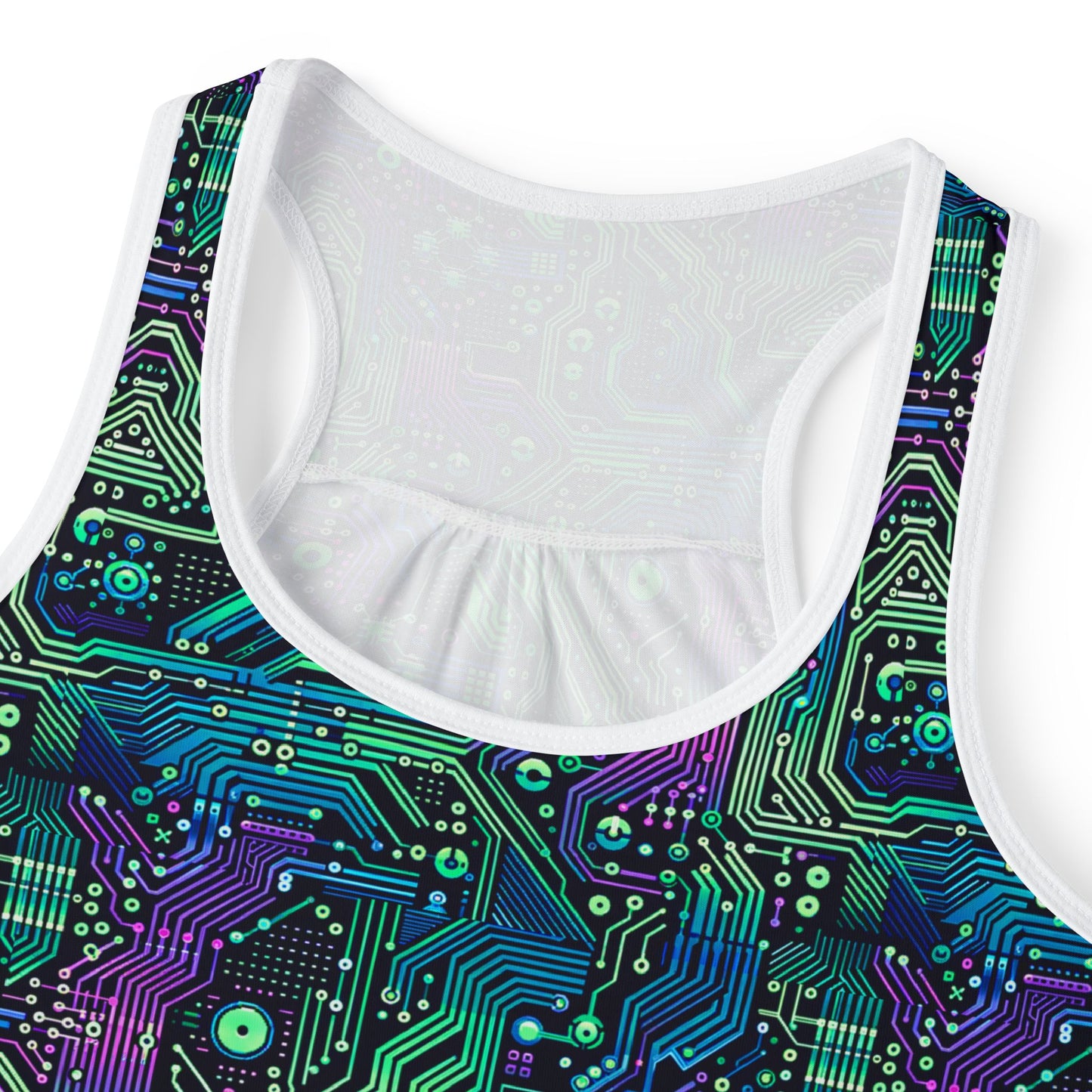 Tech-Infused Neon Tech-Forward Streetwear Women's Tank Top - 8404 Design-66