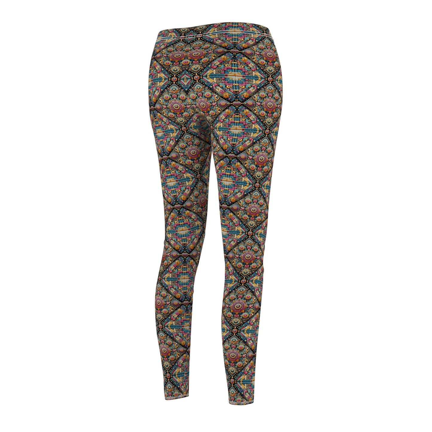 Cultural Fusion Tech Blend of Cultural Heritage With Tech-Inspired Elements Women's Cut & Sew Casual Leggings - 8404 Design-58