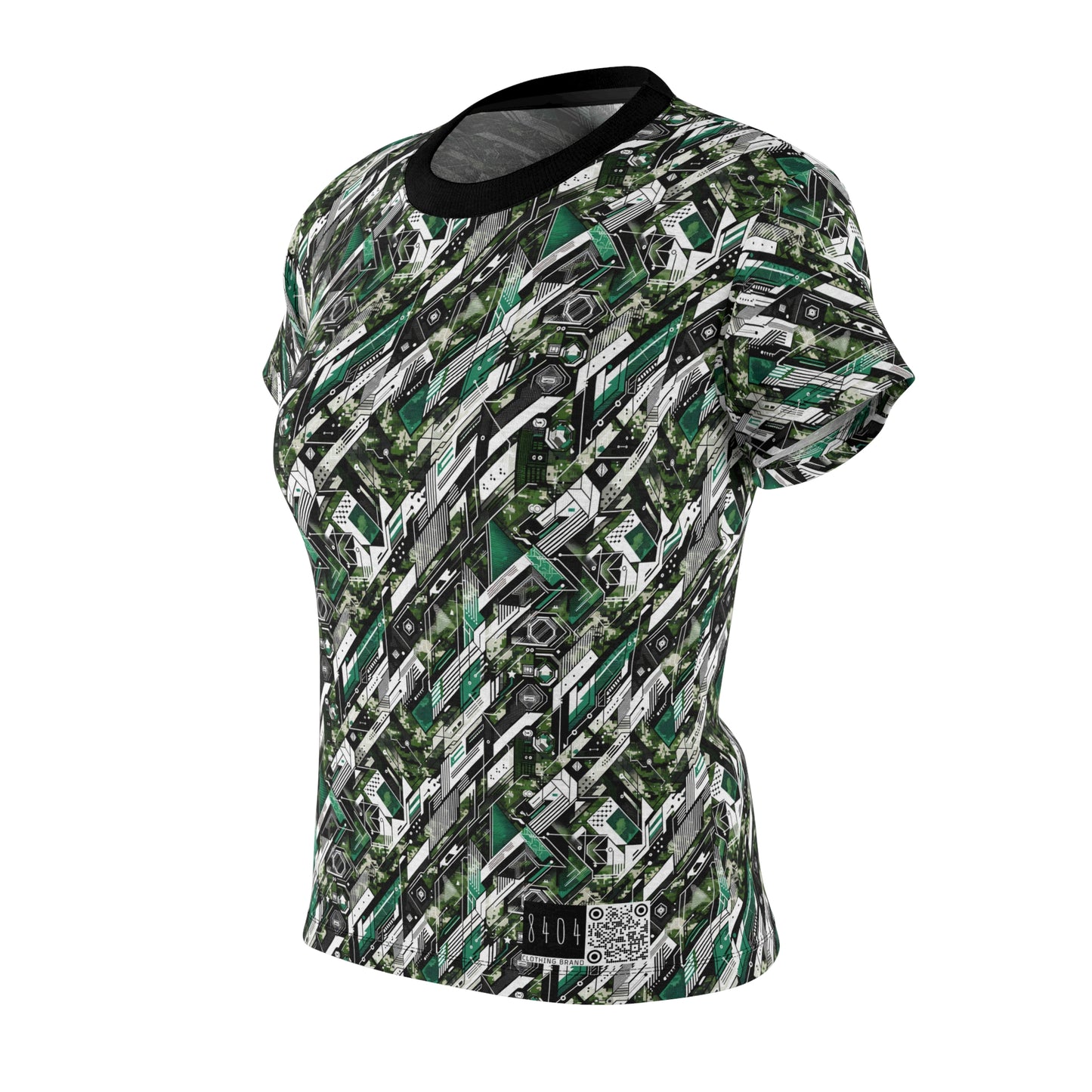 Tech Camo Fusion Tech-Forward Streetwear With a Futuristic Edge Women's Cut & Sew Tee - 8404 Design-63