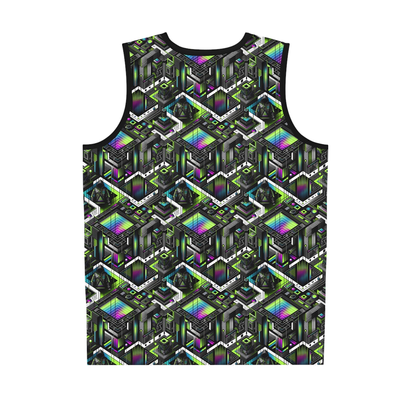 Retro Futurism Graphics Tech-Forward Streetwear Basketball Jersey - 8404 Design-52