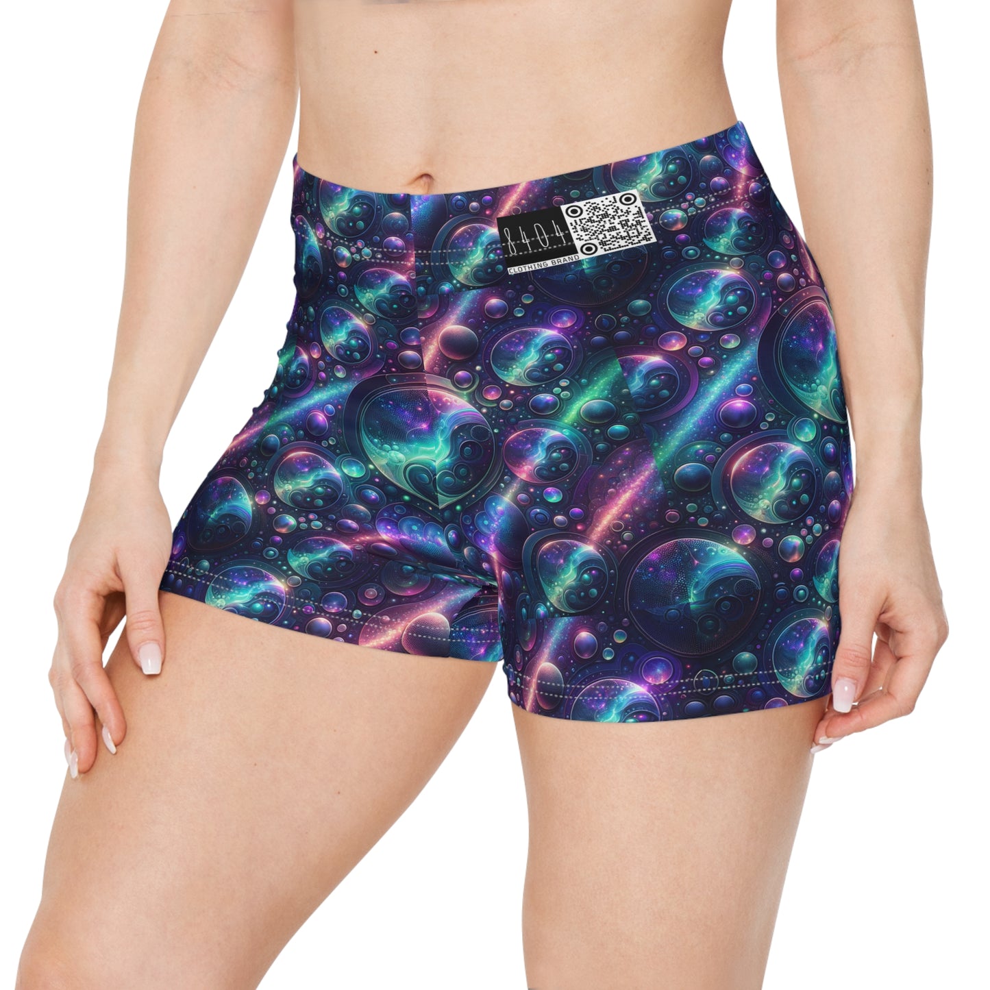 Iridescent Tech Fusion Tech-Forward Streetwear Women's Shorts - 8404 Design-51