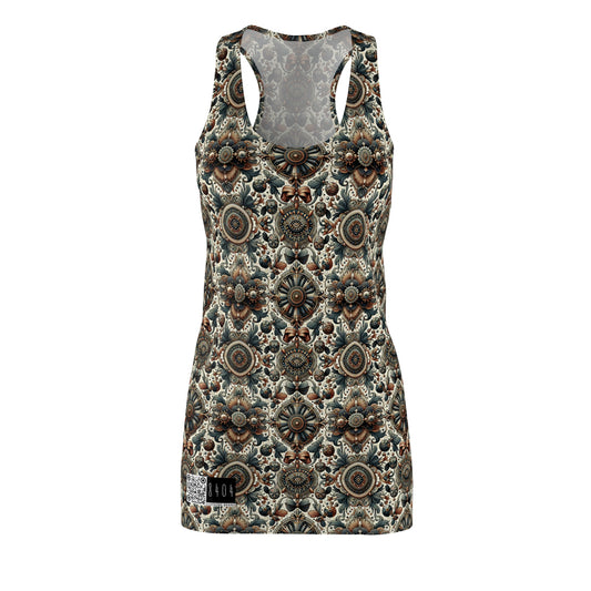 Neo-Dandyism Modern Dandy Streetwear Women's Cut & Sew Racerback Dress - 8404 Design-51