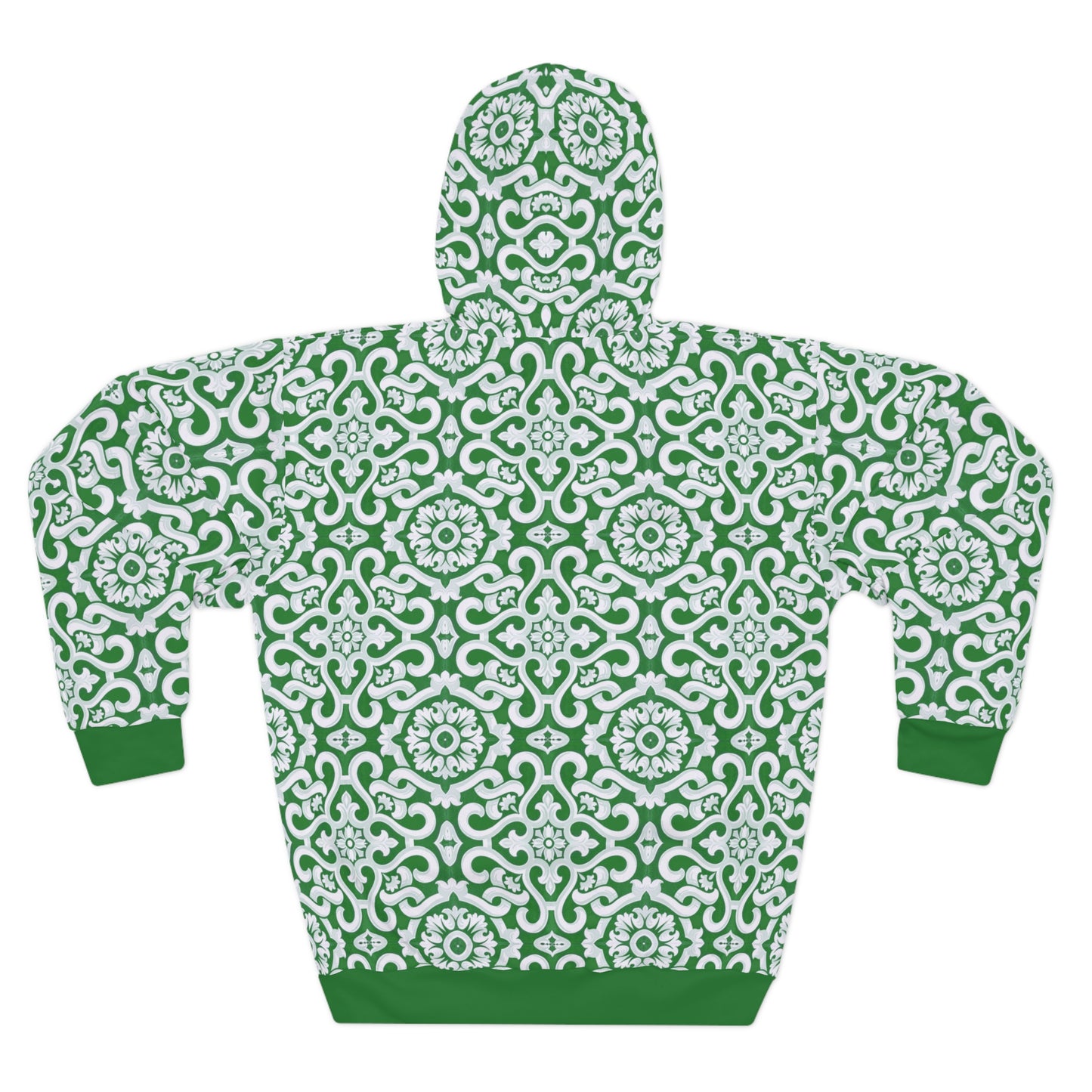 8404 Unisex Adult's "elegant Mosaic" Fashion Pullover Hoodie in Green