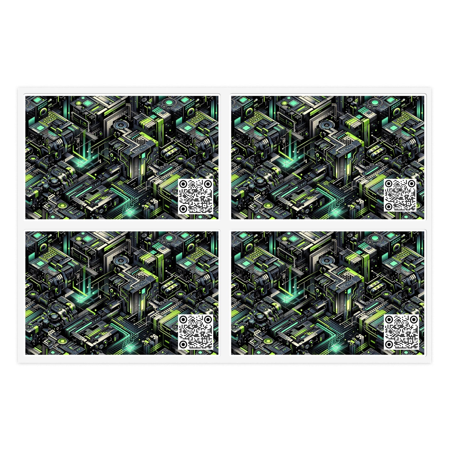 Tech-Infused Graphics Tech-Forward Streetwear Sticker Sheets - 8404 Design-47