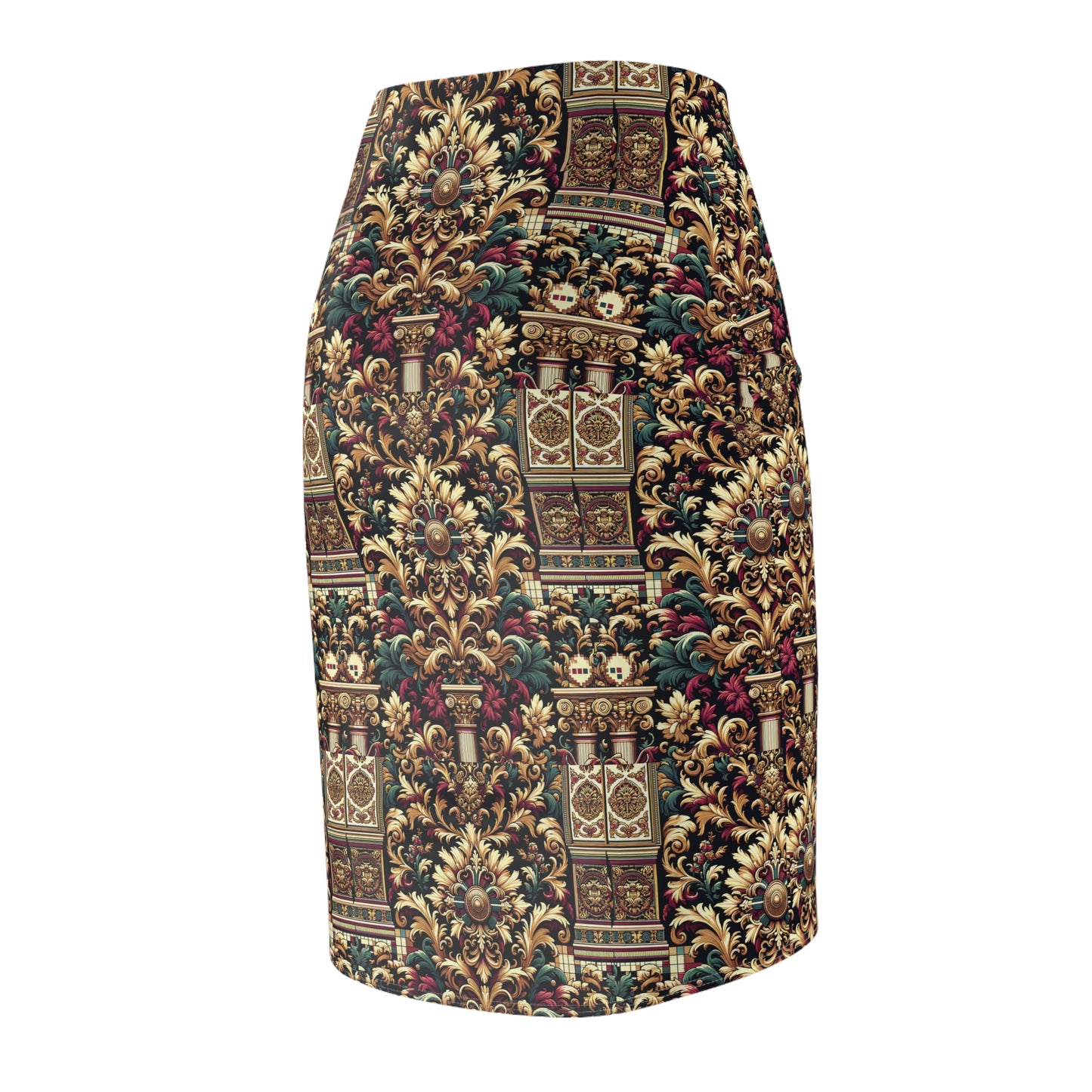 Digital Renaissance Modern Baroque Fusion Women's Pencil Skirt - 8404 Design-57