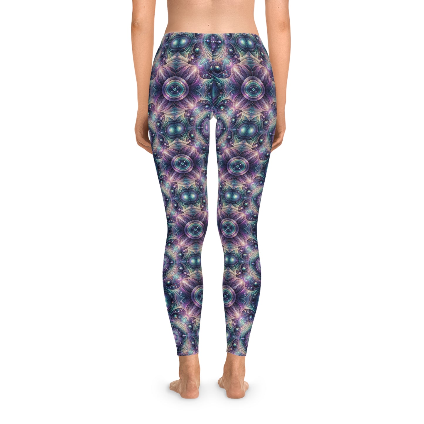 Iridescent Tech Fusion Tech-Forward Streetwear Stretch Leggings - 8404 Design-61