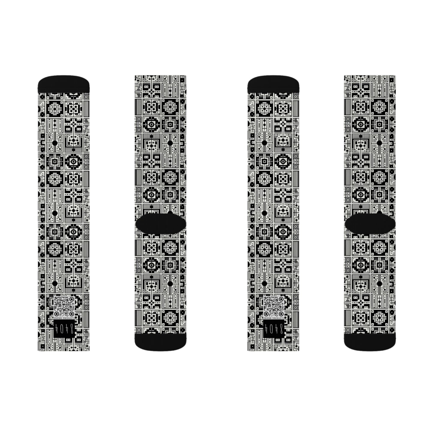Digital Minimalism Minimalist Tech Sublimation Socks - 8404 Design-55