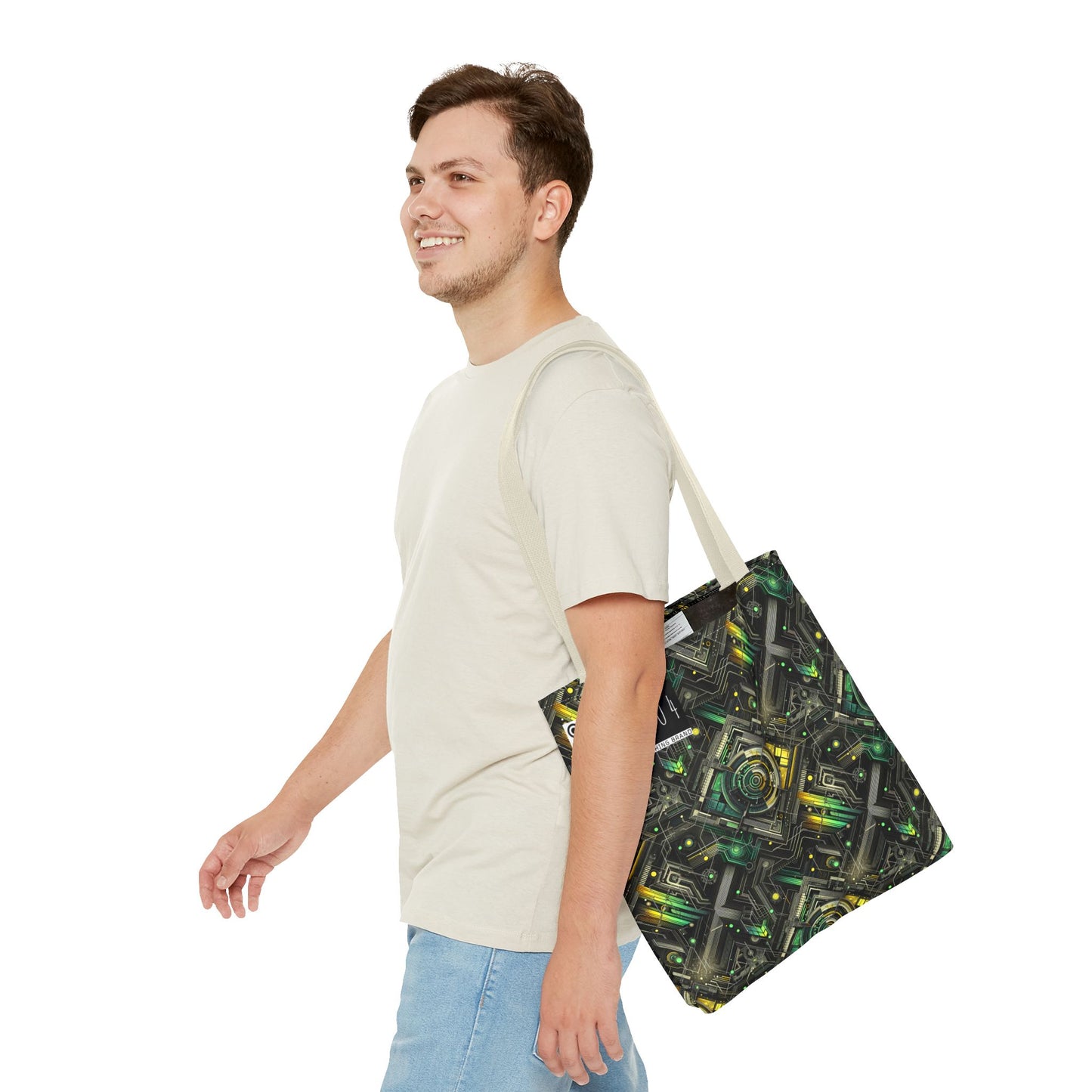 Tech Noir Graphics Tech-Inspired Streetwear Tote Bag - 8404 Design-57