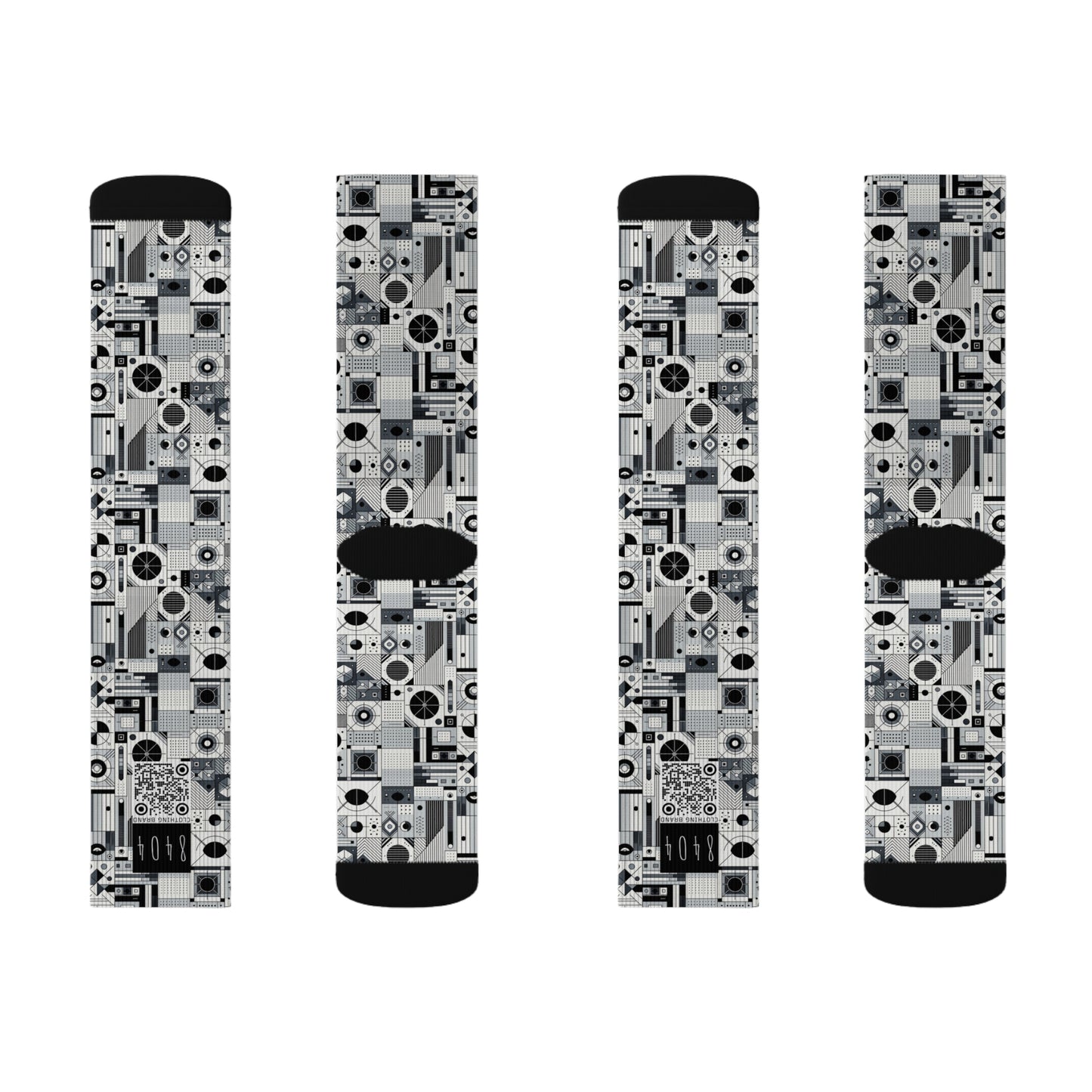 Digital Minimalism Minimalist Tech Sublimation Socks - 8404 Design-65