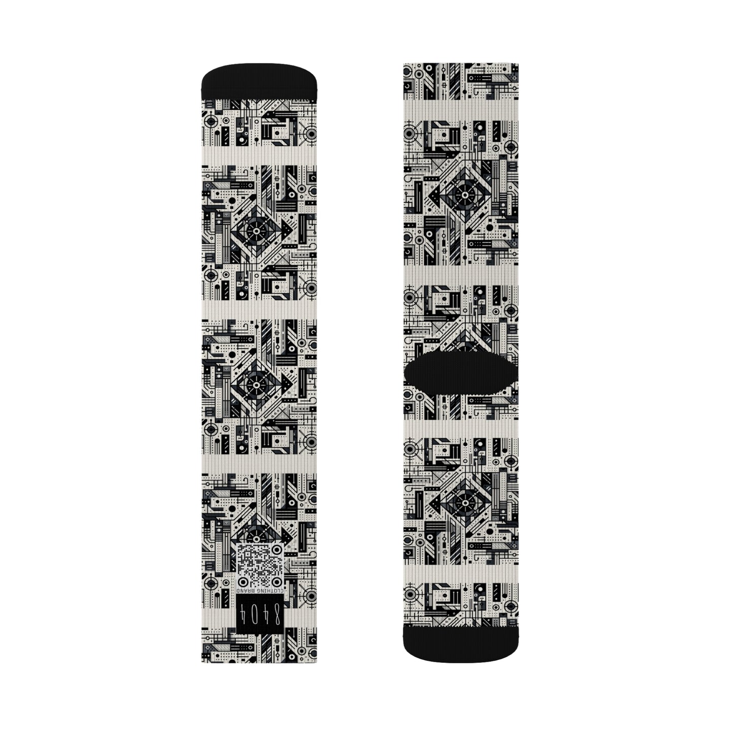 Digital Minimalism Minimalist Tech Sublimation Socks - 8404 Design-47