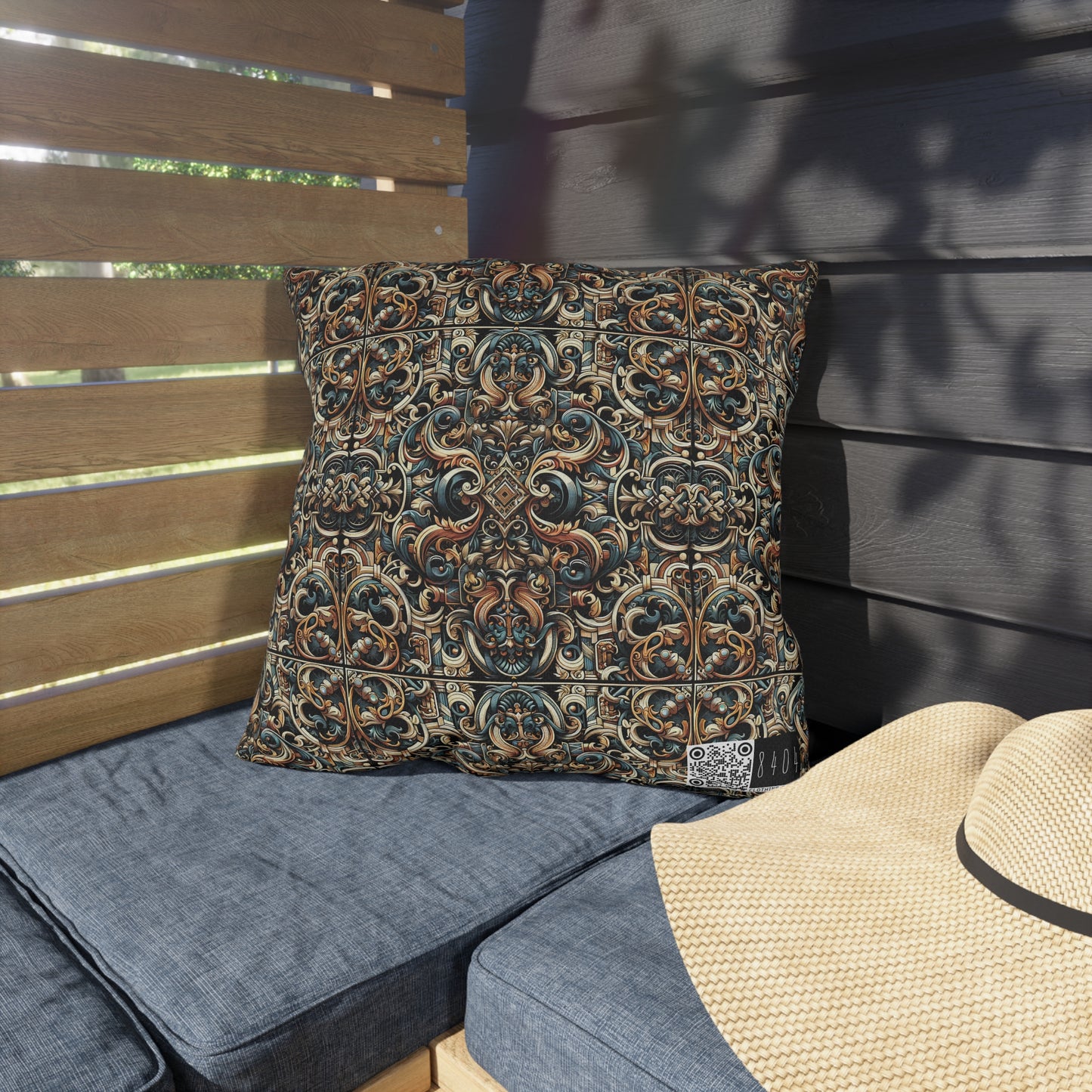 Urban Renaissance Historical Fusion With Street Edge Outdoor Pillow - 8404 Design-59