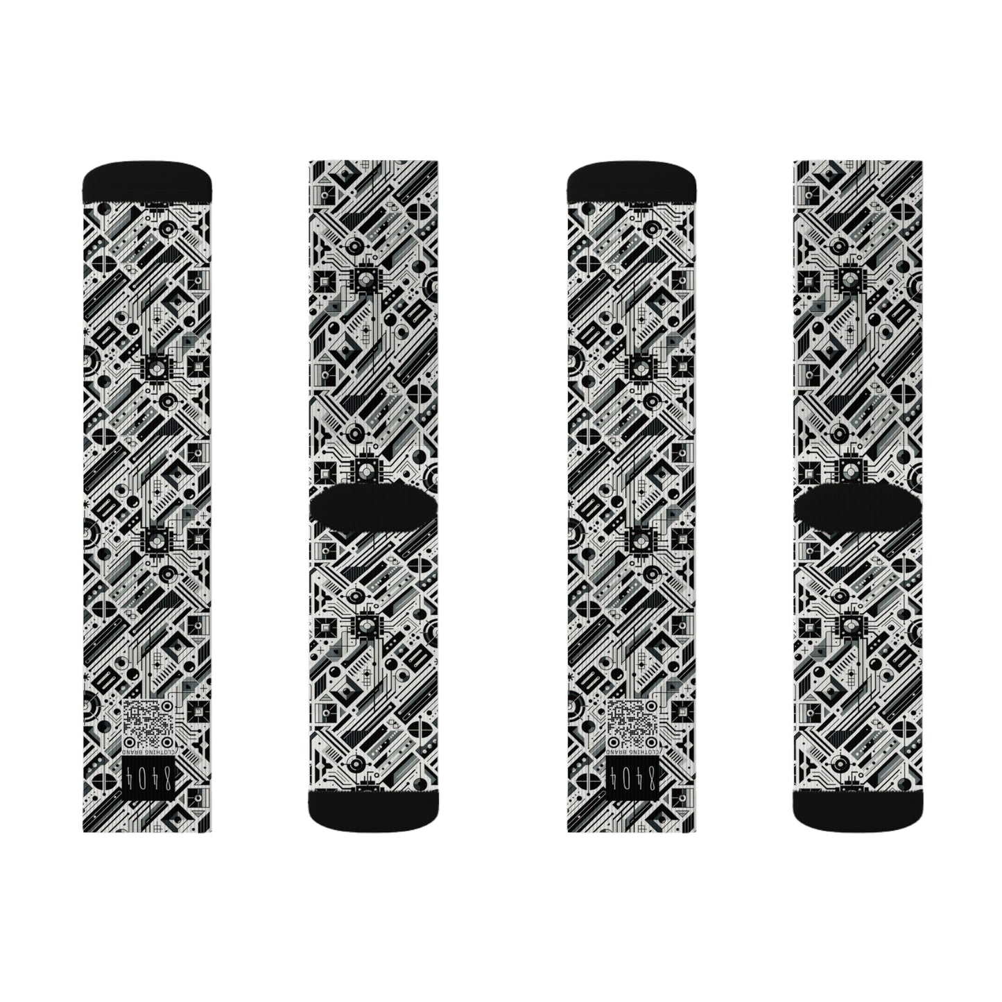 Digital Minimalism Minimalist Tech Sublimation Socks - 8404 Design-62
