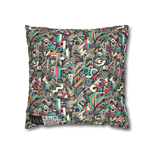 Digital Street Art Urban Street Style Faux Suede Square Pillowcase - 8404 Design-74