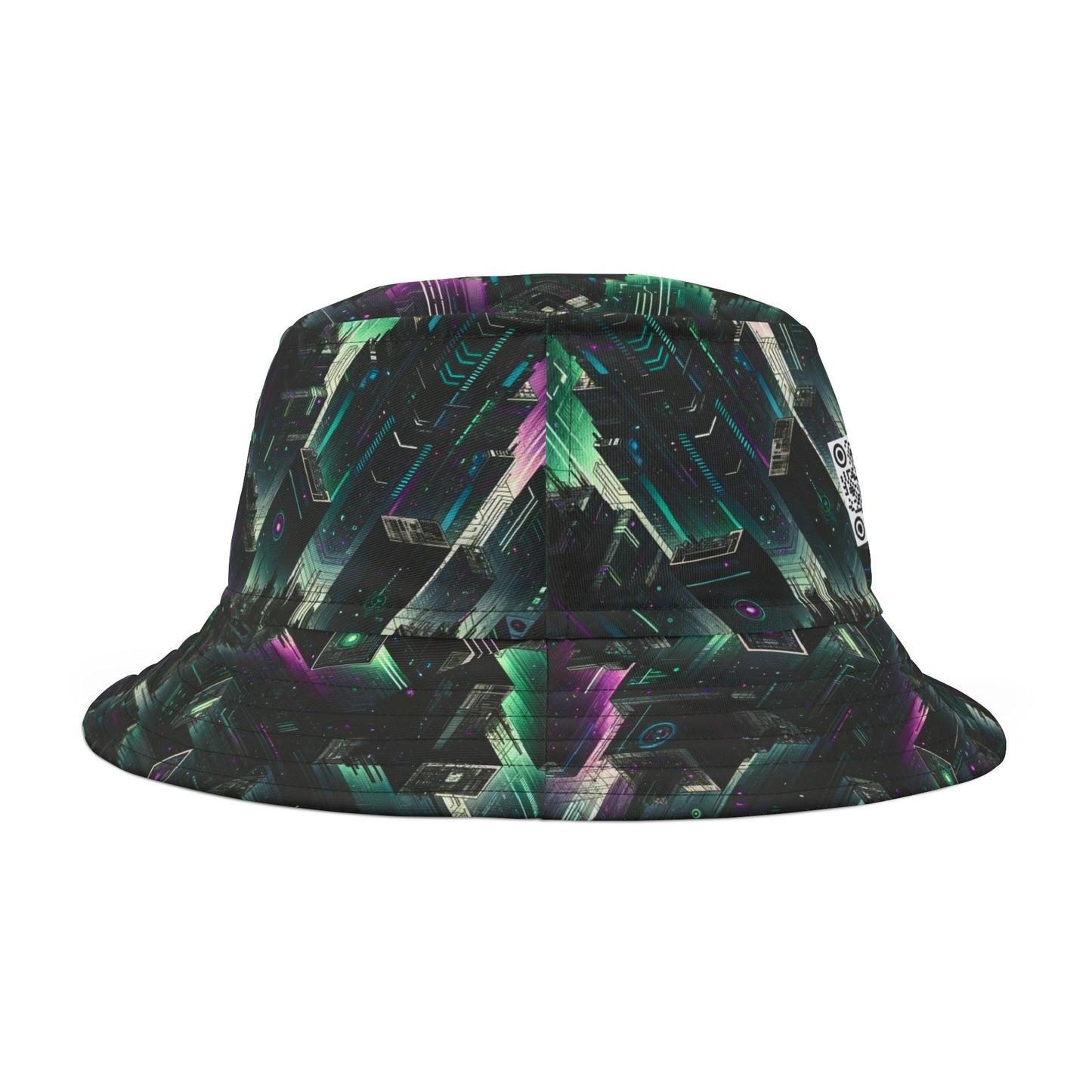 Tech Noir Aesthetics Tech-Forward Urban Dystopia Bucket Hat - 8404 Design-44