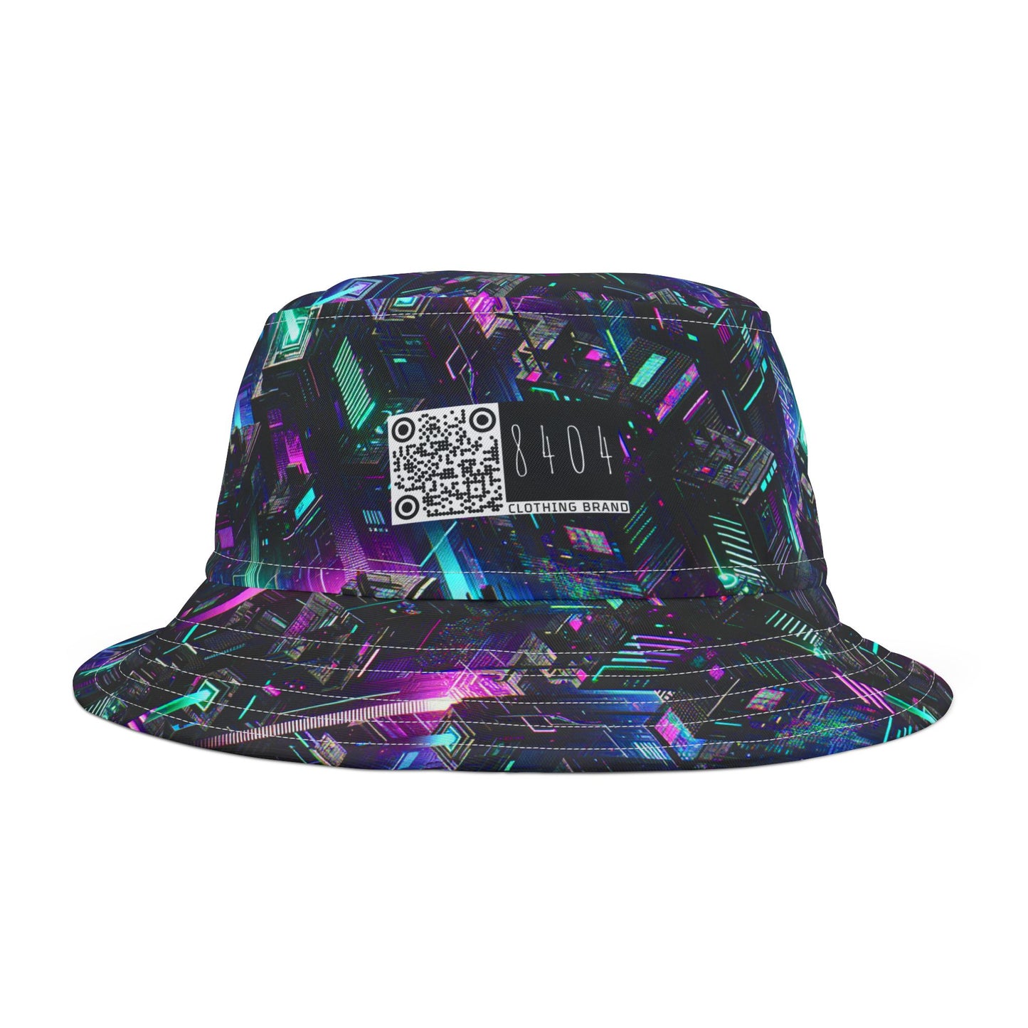 Tech Noir Graphics Futuristic Tech Aesthetics Bucket Hat - 8404 Design-55