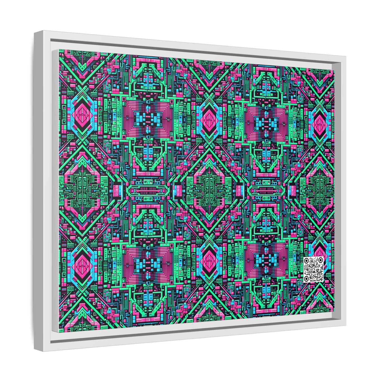 Digital Glitch Vibes Tech-Inspired Streetwear Matte Canvas, Framed (multi-Color) - 8404 Design-71 A