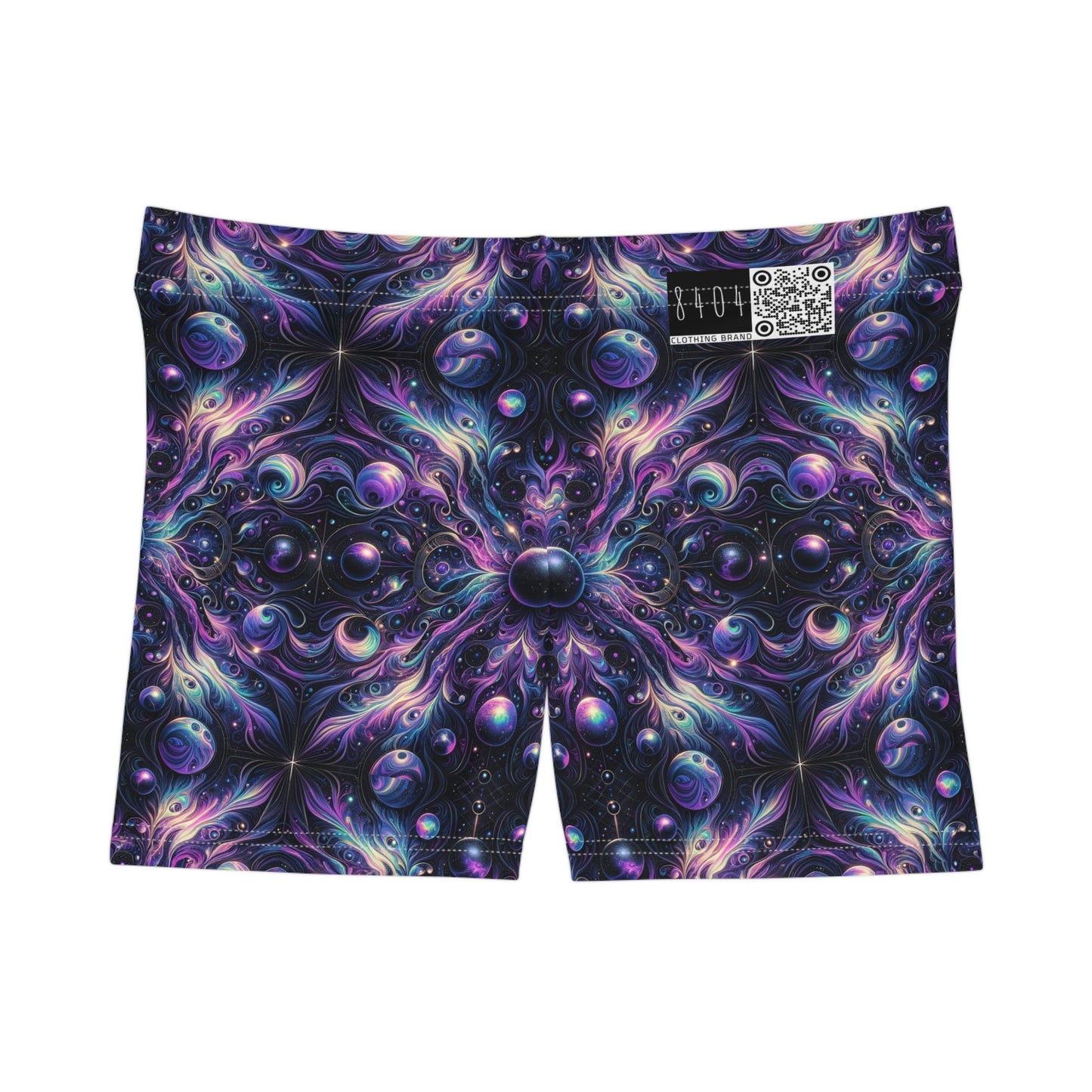 Galactic Hues Tech-Forward Cosmic Fusion Women's Shorts - 8404 Design-41