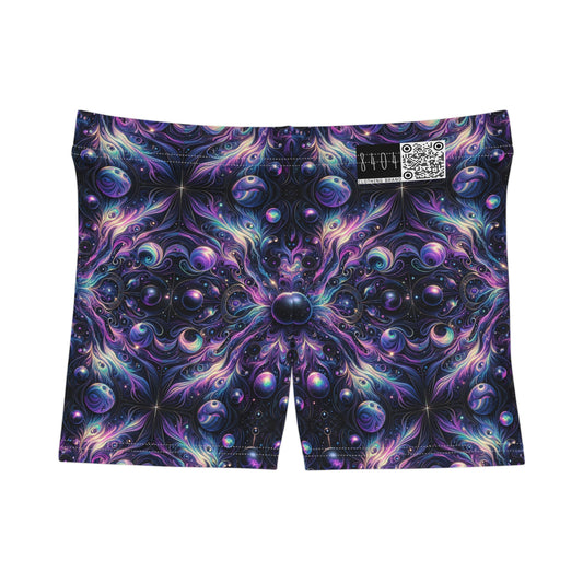 Galactic Hues Tech-Forward Cosmic Fusion Women's Shorts - 8404 Design-41