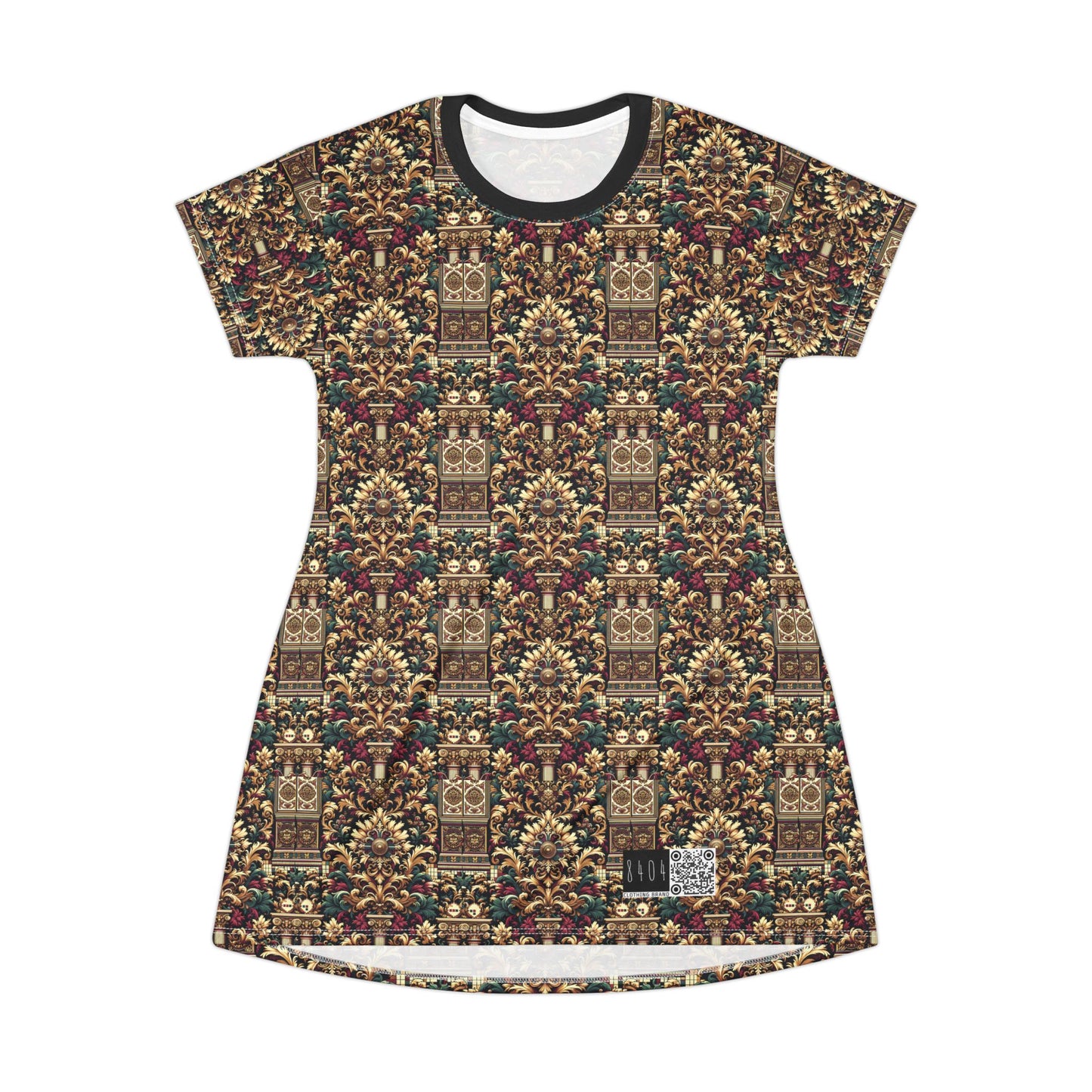 Digital Renaissance Modern Baroque Fusion T-Shirt Dress - 8404 Design-57