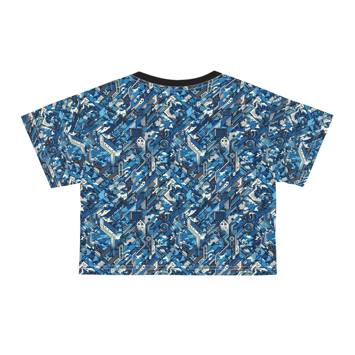 Tech Urban Camo Tech-Forward Streetwear With a Futuristic Military Edge Crop Tee - 8404 Design-39