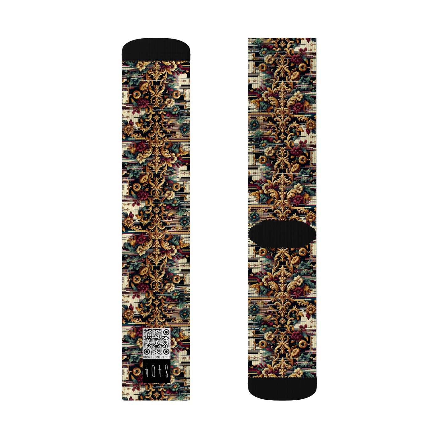 Digital Renaissance Modern Baroque Fusion Sublimation Socks - 8404 Design-63
