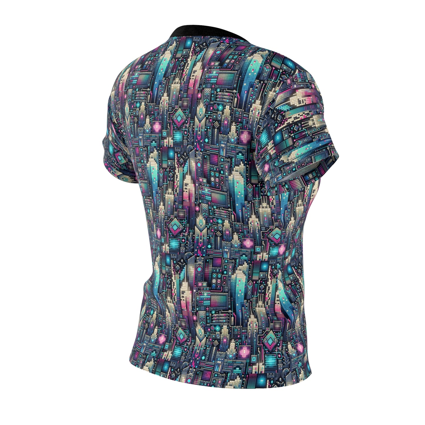 Digital Renaissance Tech-Forward Maximalism Women's Cut & Sew Tee - 8404 Design-56
