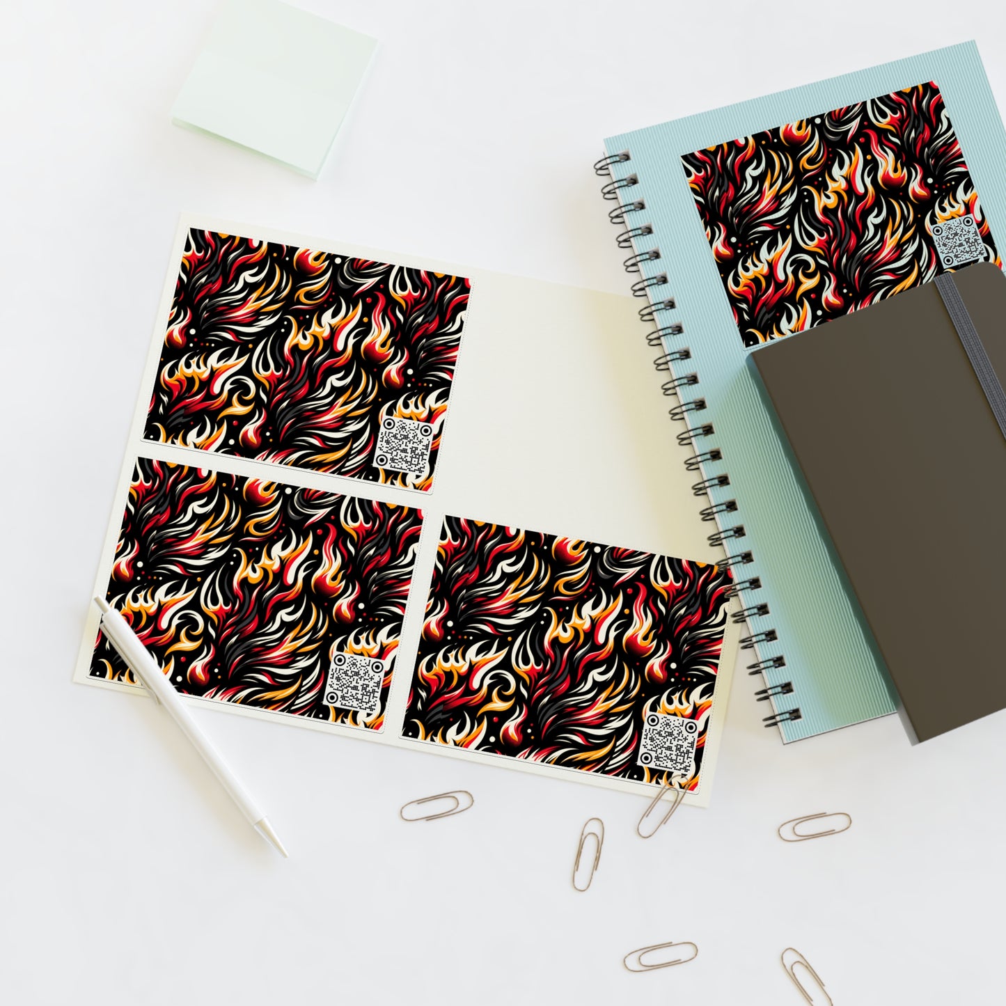 Fire & Flames Bold Streetwear Statement Sticker Sheets - 8404 Design-60