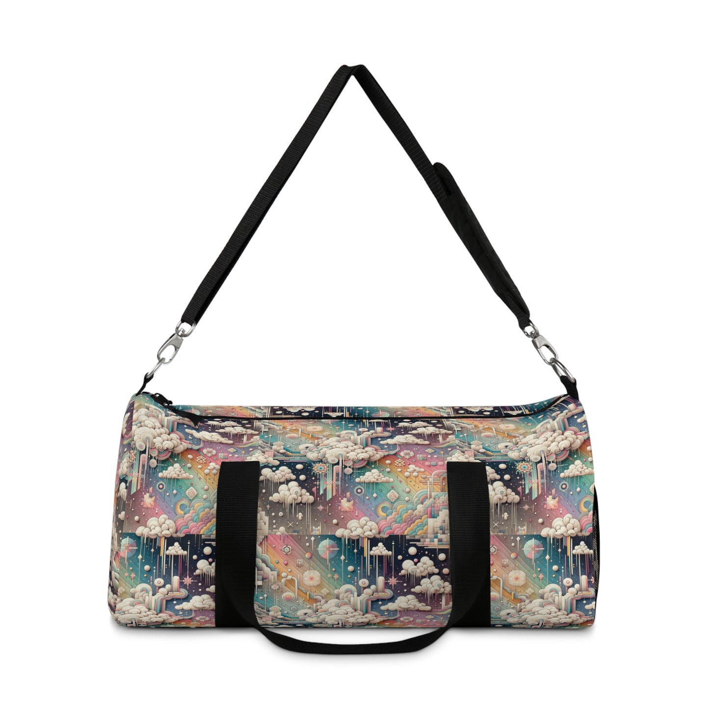 Digital Dreamland Whimsical and Nostalgic Streetwear With a Digital Twist Duffel Bag - 8404 Design-52