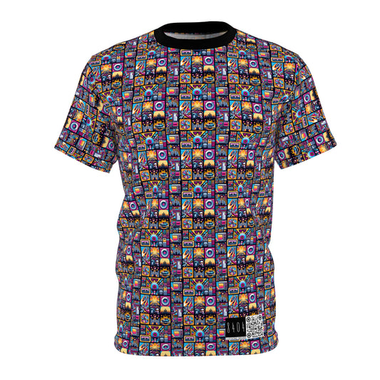 Digital Pop Culture Mashup Maximalist Pop Unisex Cut & Sew Tee - 8404 Design-52