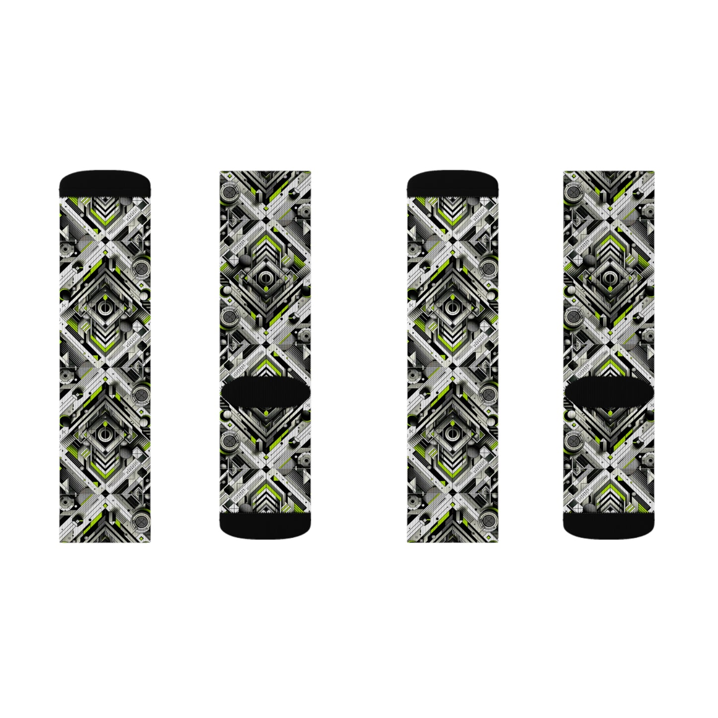 Elevated Sporty Tech Tech-Forward Streetwear Sublimation Socks - 8404 Design-70
