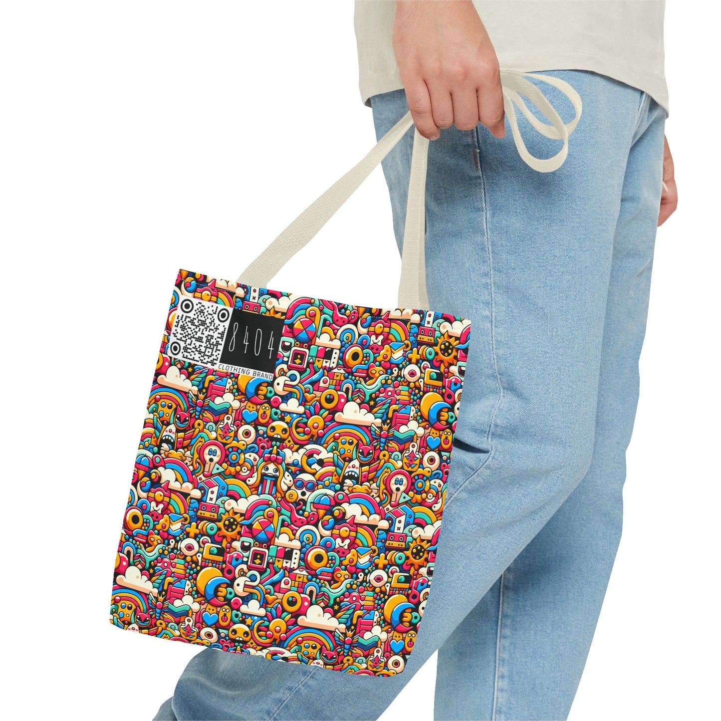 Neon Pop Playful Pop Culture Mashup Tote Bag - 8404 Design-62