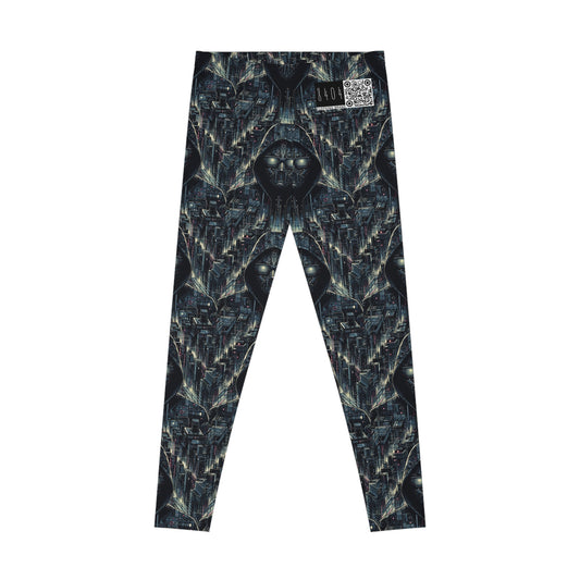 Tech Noir Aesthetics Sleek Tech Streetwear Stretch Leggings - 8404 Design-56